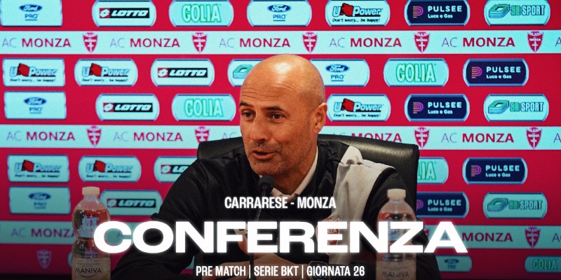 La conferenza di Mister Bianco prima di Carrarese-Monza